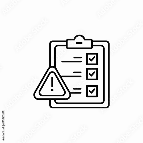 checklist warning icon sign vector