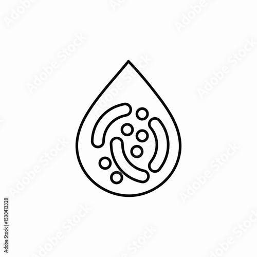 droplet microorganisms icon sign vector