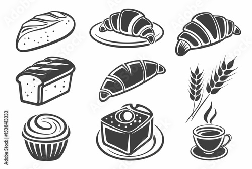 vector set of cakes