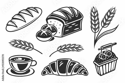 set of bakery products