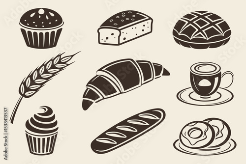 set of bakery products