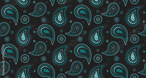 Botanical background on paisley wedding. Boteh delicate as complexity nature. Asian motif a intricate pretty.
