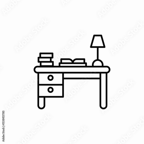 office desk icon sign vector