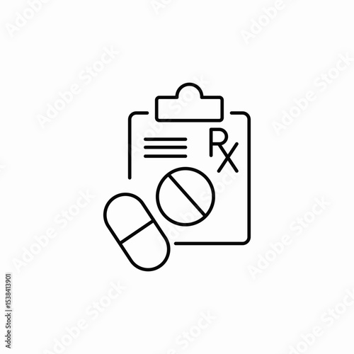 prescription treatment icon sign vector