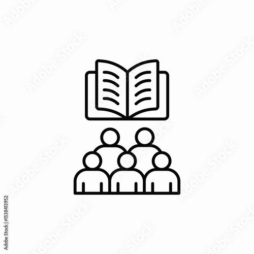 reading group icon sign vector