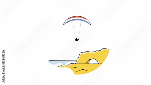 Paragliding over Coastal Cliff
