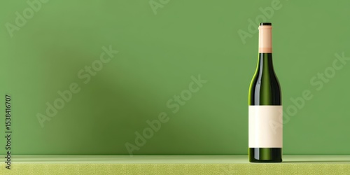 Whine bottle with blank label mockup