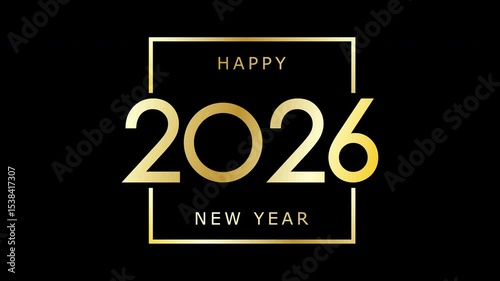 Happy New Year. Holiday greeting animation. The idea of an icon for video, social network, corporate design and creative ideas.