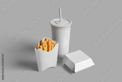 Fast Food Packaging Mockup for Showcasing Your Design to Clients