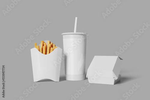 Realistic Fast Food Packaging Mockup for Client Display