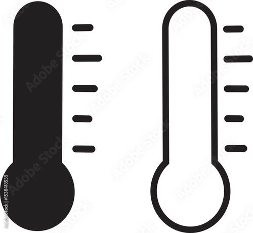 Weather icon set. gradient temperature symbols, Weather Sign, thermometer High and low temperature, icon collection on white symbol vector.