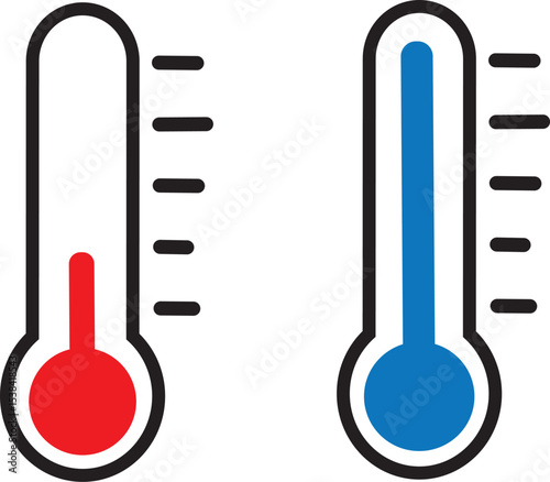 Weather icon set. gradient temperature symbols, Weather Sign, thermometer High and low temperature, icon collection on white symbol vector.