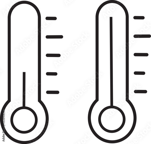 Weather icon set. gradient temperature symbols, Weather Sign, thermometer High and low temperature, icon collection on white symbol vector.