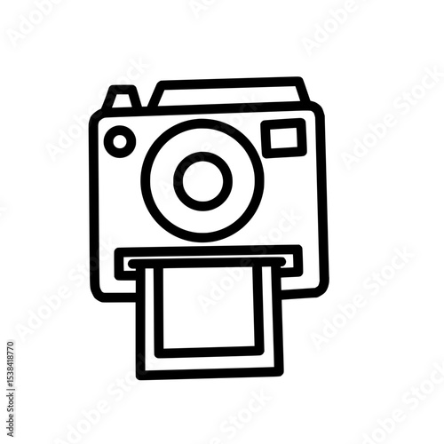Instant Camera Icon – Line Art Style