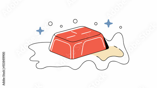 Melting Red Candy Bar in Milk