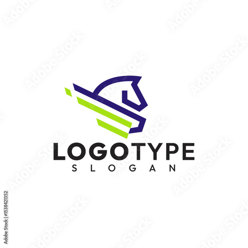 Modern stylish horse logo in vector.