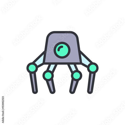 Stylized Depiction Of A Futuristic Robotic Creature With Thin Legs