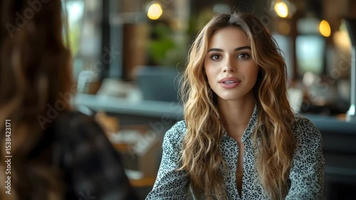 Wallpaper Mural A friendly woman providing excellent customer service with a warm smile Torontodigital.ca