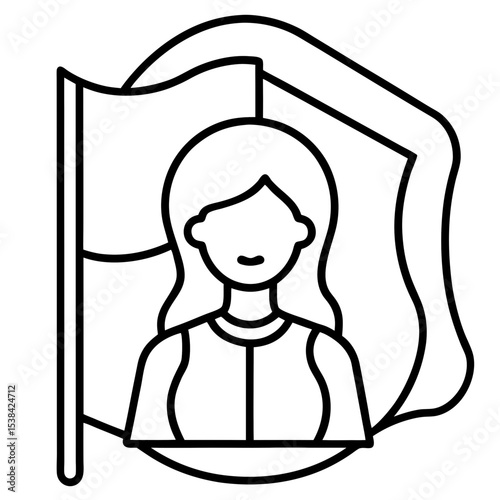 Minimalist Human Rights Day Line Art Icon