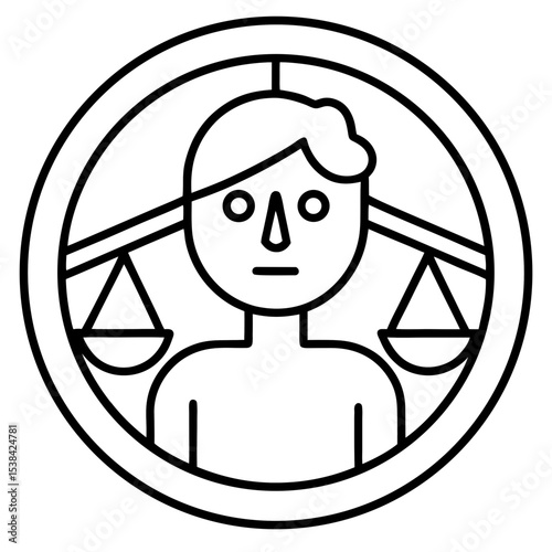 Minimalist Human Rights Day Line Art Icon