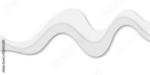 Abstract minimal wavy layered background with soft gray curves and shadow effects. Modern 3D paper-cut style design, perfect for web banners, presentations, or elegant graphic layouts.