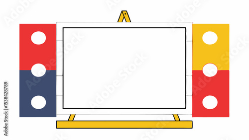 Blank Canvas with Colorful Side Panels
