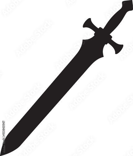 sword silhouette icon vector illustration on a white background
