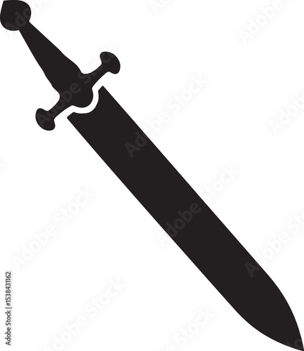 sword silhouette icon vector illustration on a white background