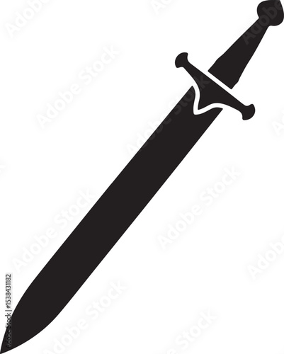 sword silhouette icon vector illustration on a white background