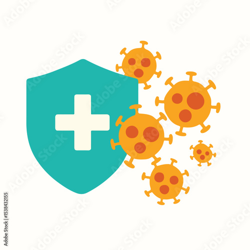 health shield vector that repels viruses