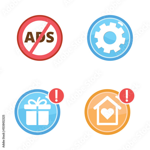 Flat icons for puzzle game vector
