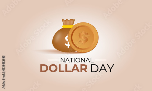 National Dollar Day, observed annually on August 8th, commemorates the creation of the U.S. monetary system. Creating for web banner, cards, prints, social media, poster, flyer and background design.