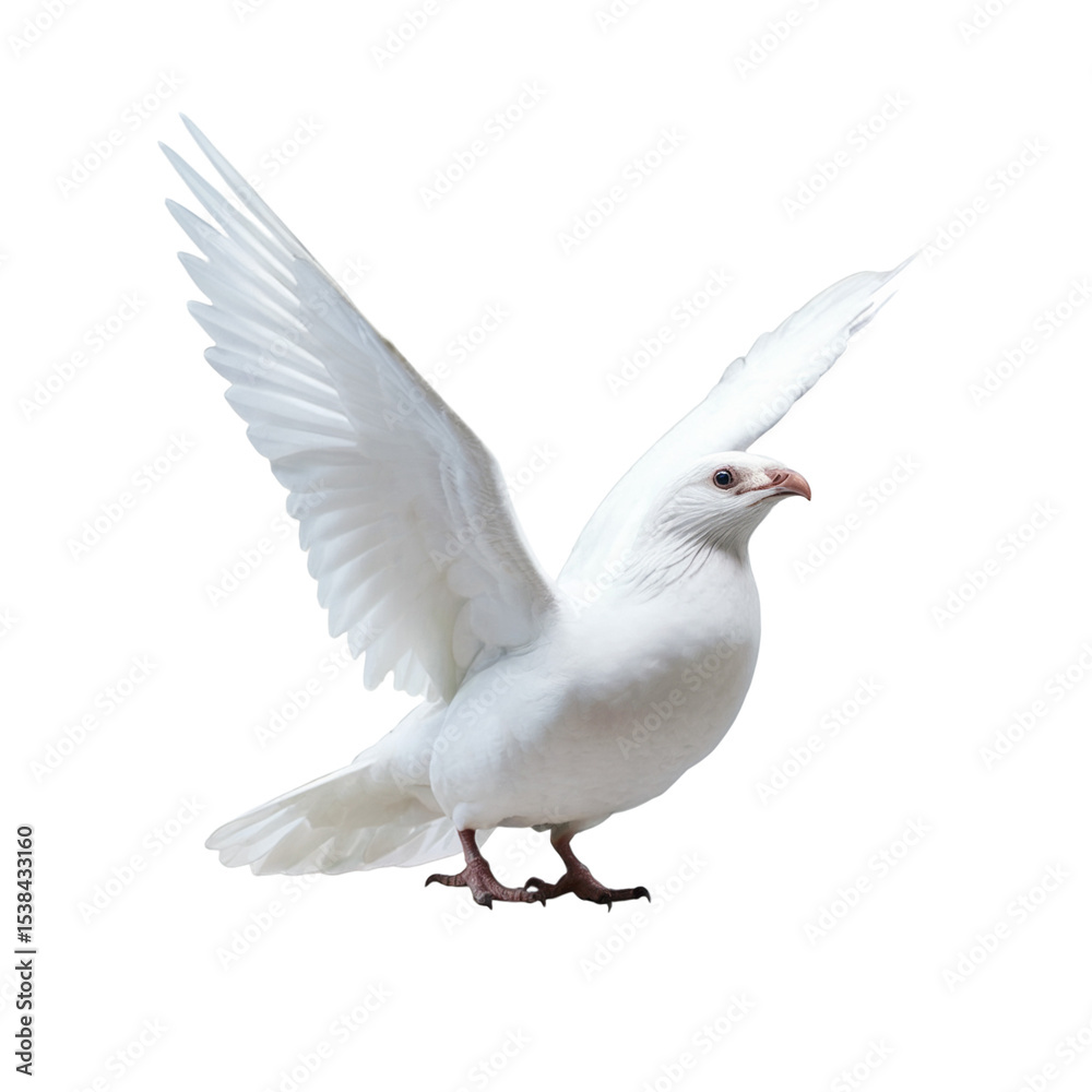 Fototapeta premium white pigeon dove flying on the transparent background 