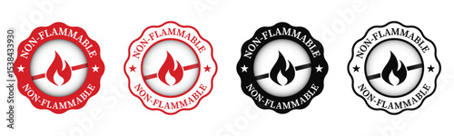 Non-Flammable Safety Label Icons Collection