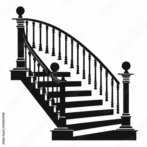 black and white staircase