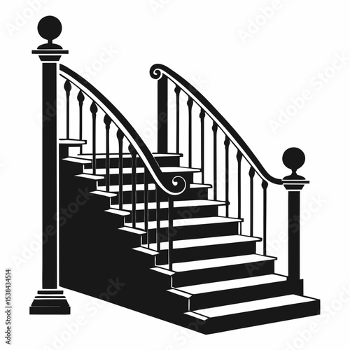 black and white staircase
