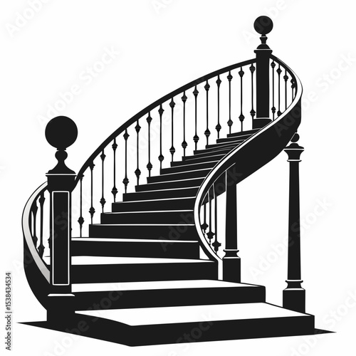 black and white staircase