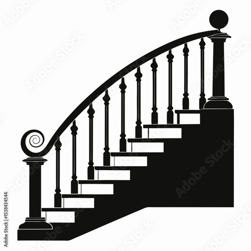 black and white staircase