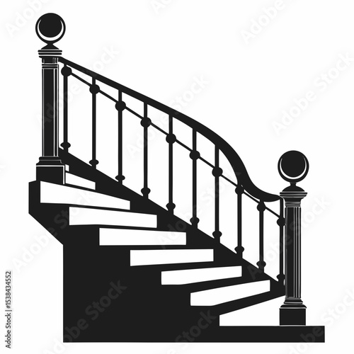 black and white staircase