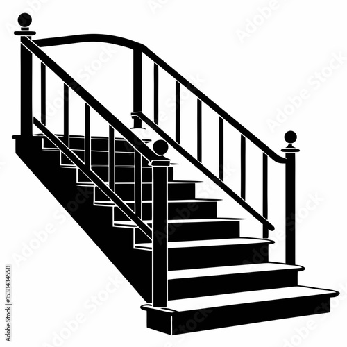black and white staircase