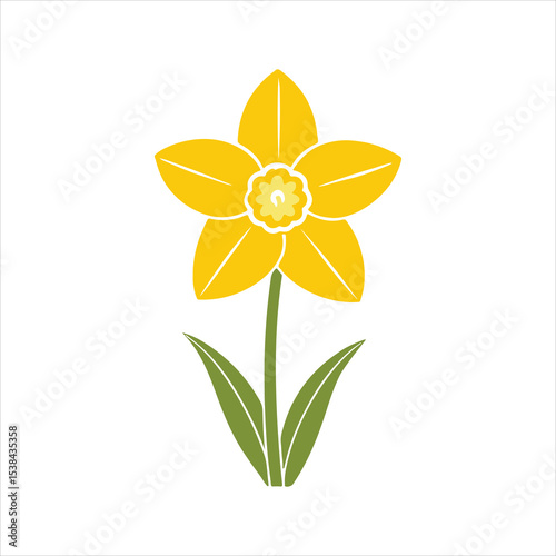 daffodil flower silhouette vector
