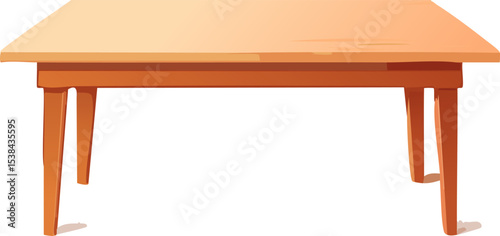 Elegant minimal wooden table with warm tones and subtle shading, isolated in bright empty background, ideal for clean layout with plenty of blank space.