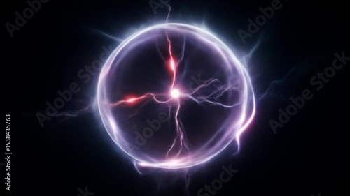 Wallpaper Mural Animated Plasma Balls with Electrical Discharges on a Black Background Loop Torontodigital.ca