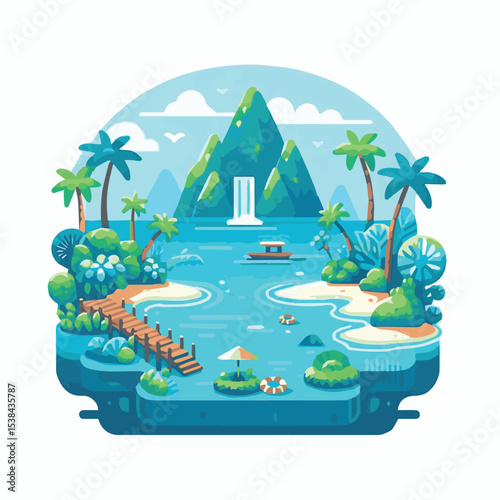 lagoon, blue, nature, travel, summer, water, tourism, landscape, tropical, ocean, vacation, beach, seascape, background, island, holiday, sea, sky, beautiful, paradise, nobody, bay, exotic, mountain, 
