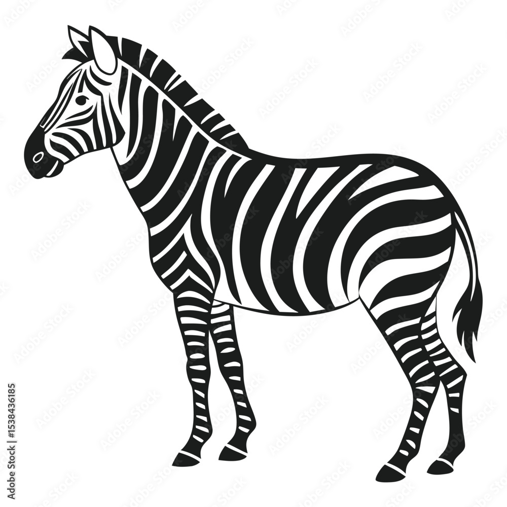 Obraz premium Wild Zebra Silhouette Design for Safari and Jungle Art