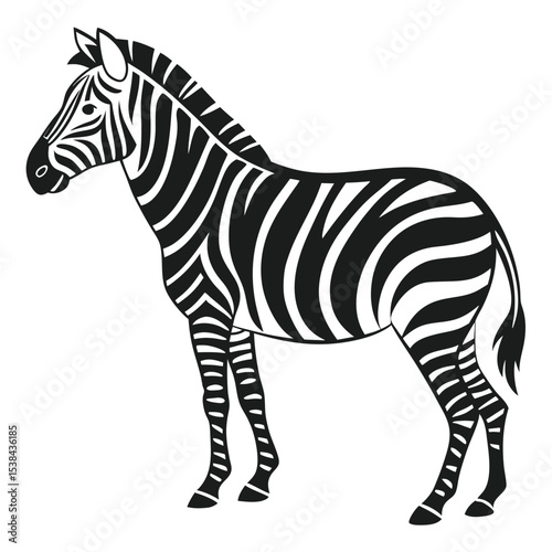 Wild Zebra Silhouette Design for Safari and Jungle Art