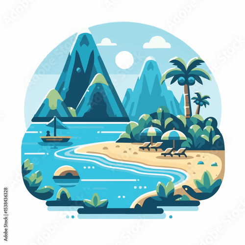 lagoon, blue, nature, travel, summer, water, tourism, landscape, tropical, ocean, vacation, beach, seascape, background, island, holiday, sea, sky, beautiful, paradise, nobody, bay, exotic, mountain, 