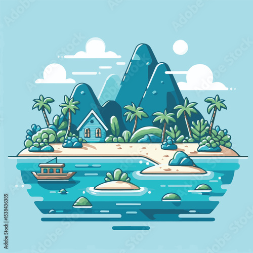 lagoon, blue, nature, travel, summer, water, tourism, landscape, tropical, ocean, vacation, beach, seascape, background, island, holiday, sea, sky, beautiful, paradise, nobody, bay, exotic, mountain, 