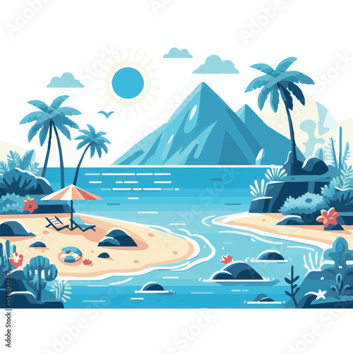 lagoon, blue, nature, travel, summer, water, tourism, landscape, tropical, ocean, vacation, beach, seascape, background, island, holiday, sea, sky, beautiful, paradise, nobody, bay, exotic, mountain, 