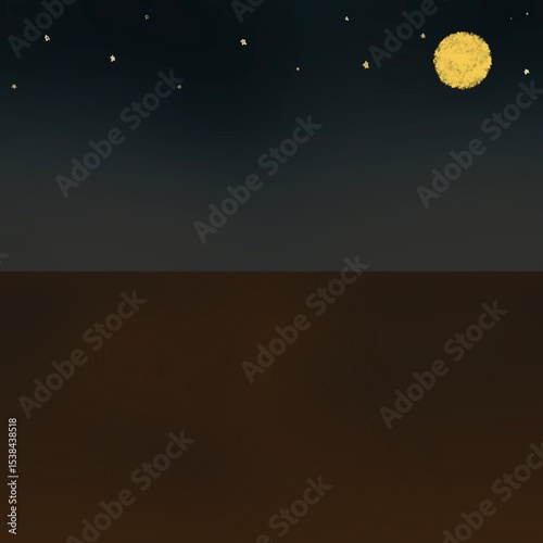 moon and stars night view
